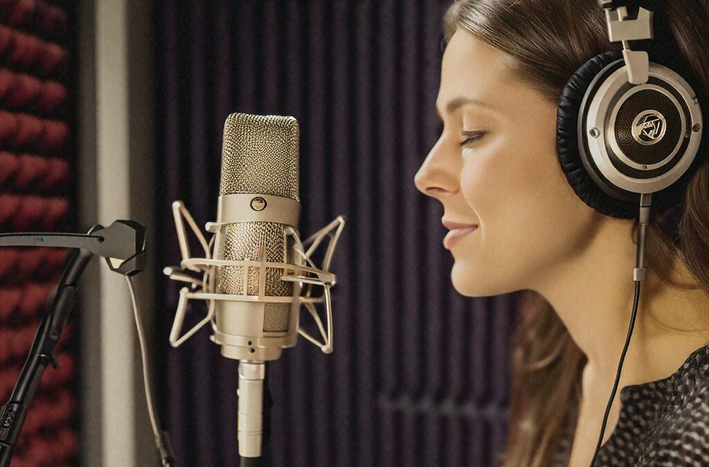 Voce femminile che parla: esempi di registrazione audio professionale